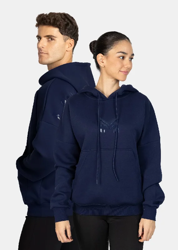 Icon Oversized Hoodie (Navy) Hoodie with Belted Waist Structured Tailored