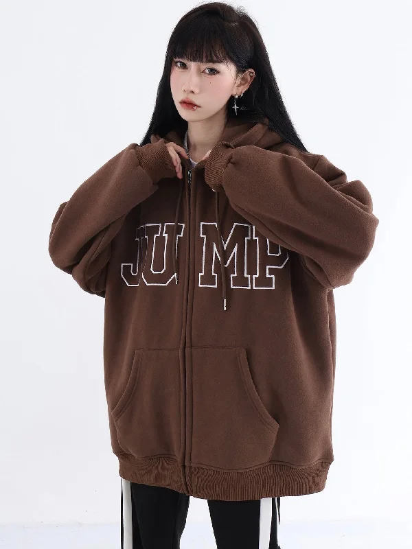 JUMP Seven Color Big Logo Zipper Loose Casual Long Sleeve Hoodie Hoodie Sweatshirt Pullover