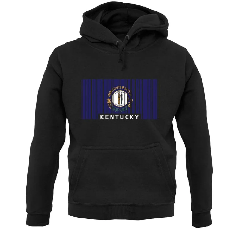 Kentucky Barcode Style Flag Unisex Hoodie Hoodie with Button Classic Timeless