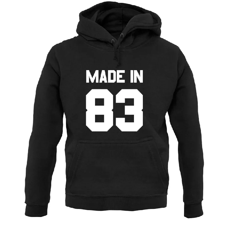 Made In '83 Unisex Hoodie Hoodie with Hem Raw Edge Edgy Unfinished