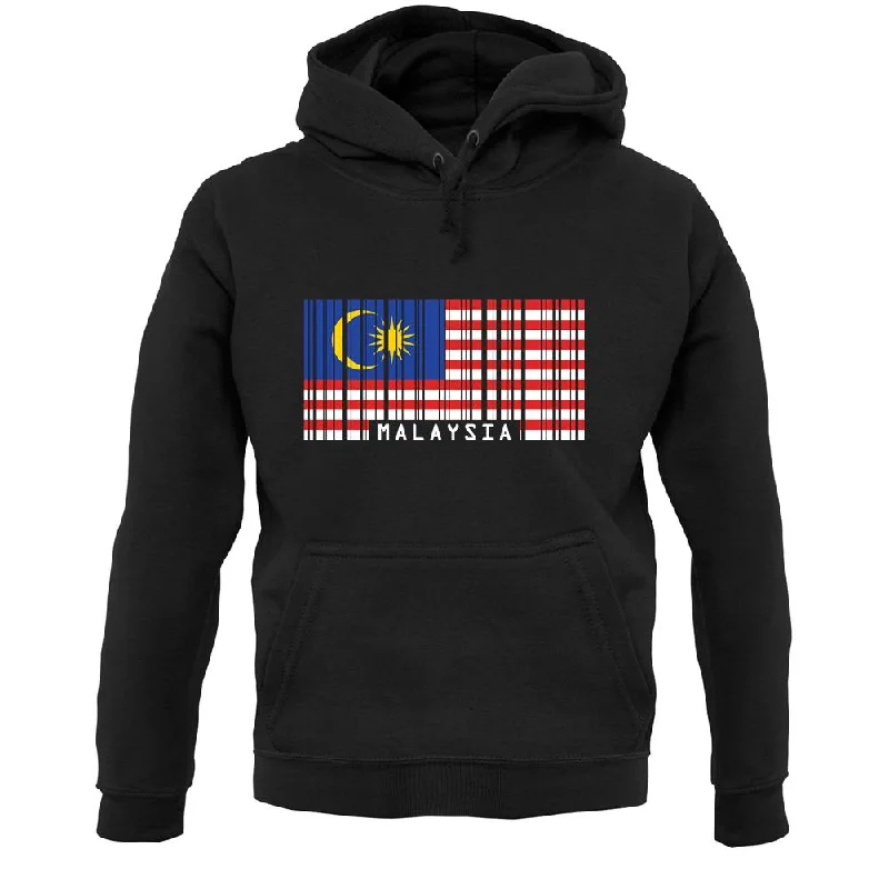 Malaysia Barcode Style Flag Unisex Hoodie Hoodie with Camouflage Military Edgy