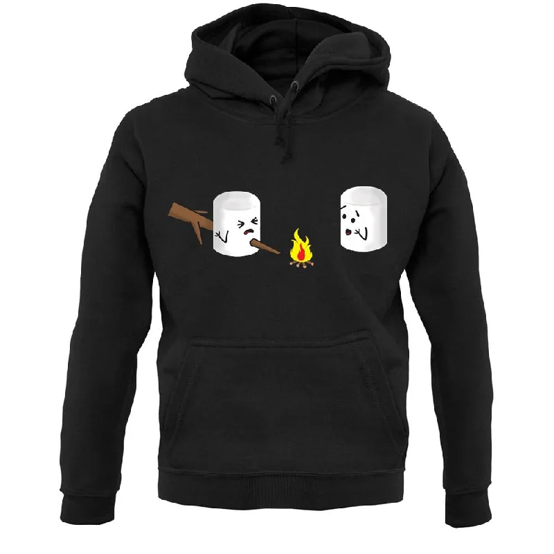 Marshmallow Horror Scene Unisex Hoodie Hoodie with Ribbed Neckline Snug Warm