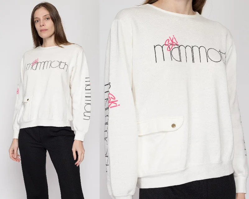 Medium 80s Ski Mammoth Sweatshirt Hoodie Crop Top Short Trendy