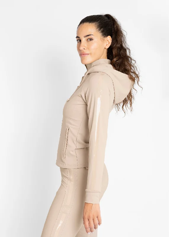 Reflection Zip Hoodie (Beige) Hoodie with Puffed Sleeves Voluminous Trendy