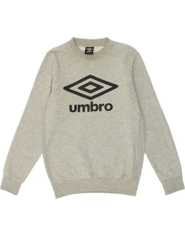 UMBRO Mens Graphic Sweatshirt Jumper Medium Grey Cotton Hoodie with Lace Feminine Delicate