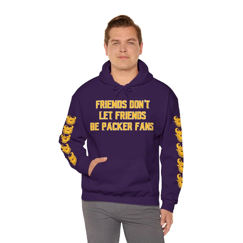 Unisex Heavy Blend™ Hooded Sweatshirt - Friends Don't Let Friends + Game Day Helmet (Sleeves) Hoodie with Drawcord Adjustable Secure