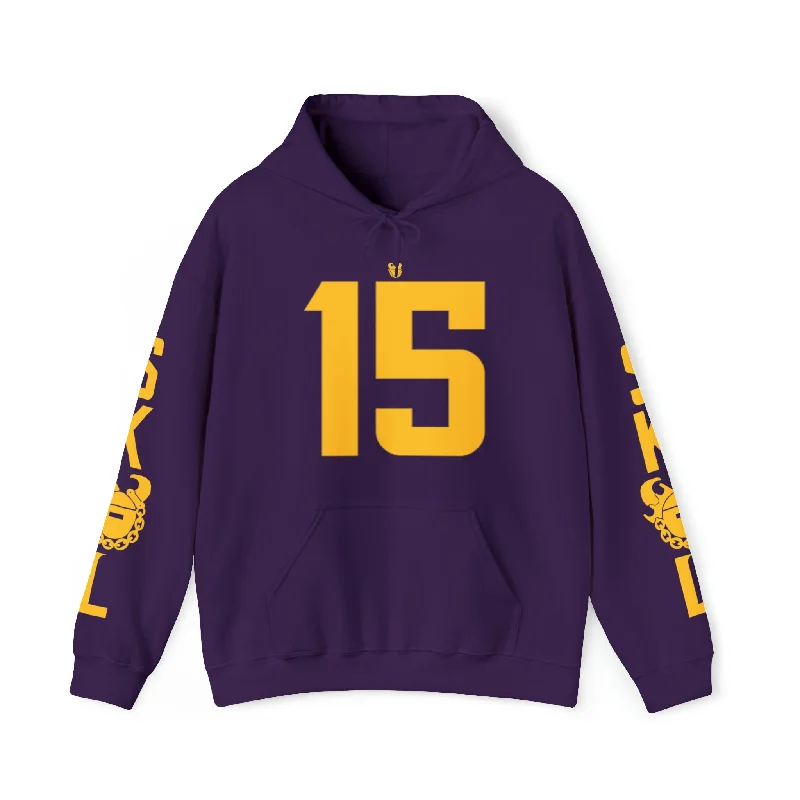 Unisex Heavy Blend™ Hooded Sweatshirt - Jersey #15 + Original (Sleeves) Oversized Hoodie Comfort Casual