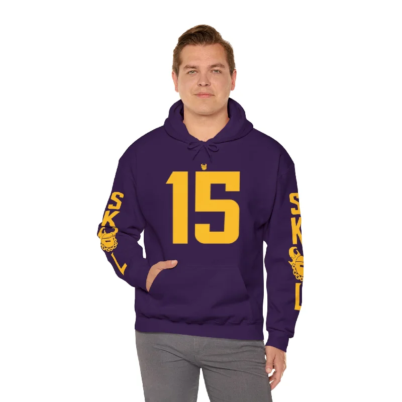 Unisex Heavy Blend™ Hooded Sweatshirt - Jersey #15 + Original (Sleeves) Hoodie with Snap Buttons Easy Quick