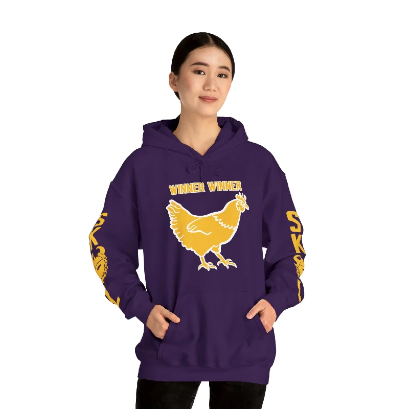 Unisex Heavy Blend™ Hooded Sweatshirt - Winner Winner Chicken Dinner + Original (Sleeves) Hoodie with Puffed Sleeves Voluminous Trendy