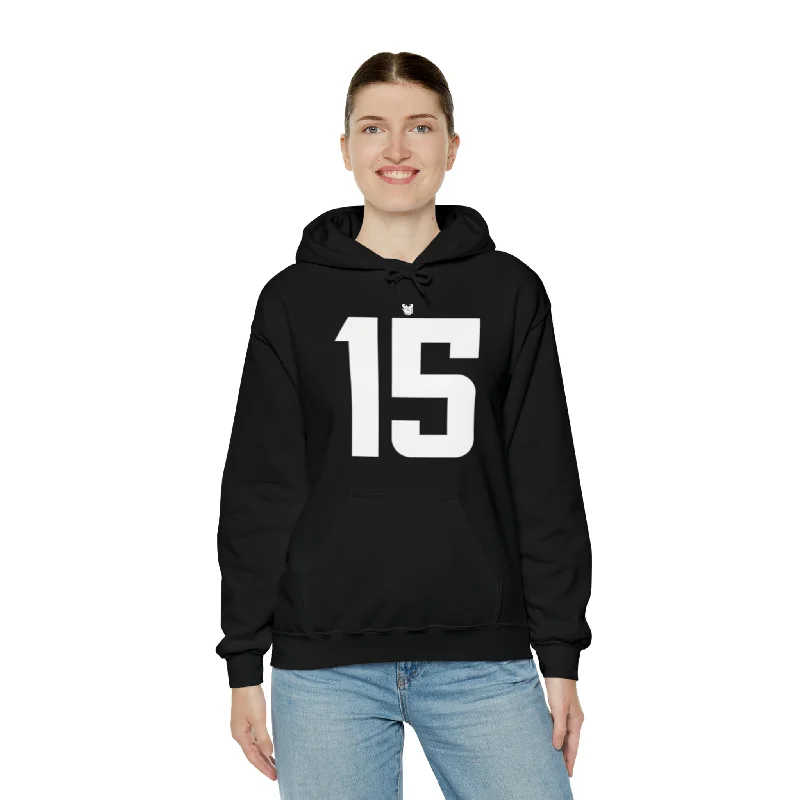 Unisex Heavy Blend™ Hoodie - Jersey #15 Hoodie with Bell Sleeves Flared Feminine