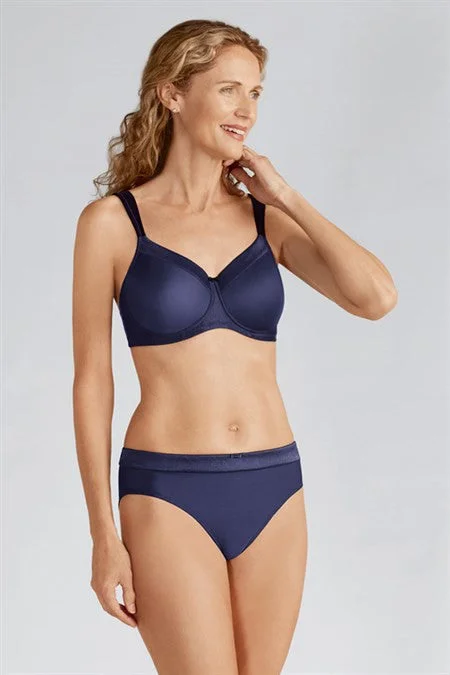 Amoena Leticia Wire Free Padded Bra Dk Blue #44127 High-Cut Bra Design