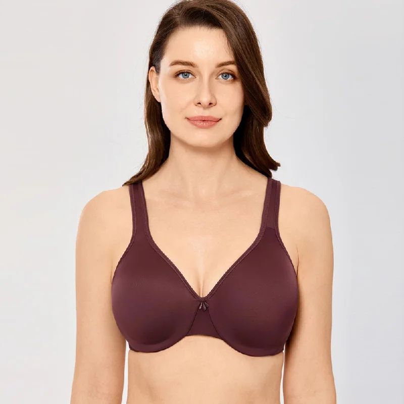 Aviana Smooth Underwire Seamless Minimizer Bra | C - F Cup | Beige - Black - Vermilion Adjustable Comfort Bra