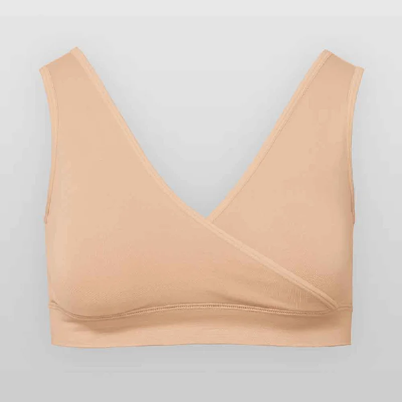 Nude Non-Wired Plunge One Bra Cotton Comfort Bra