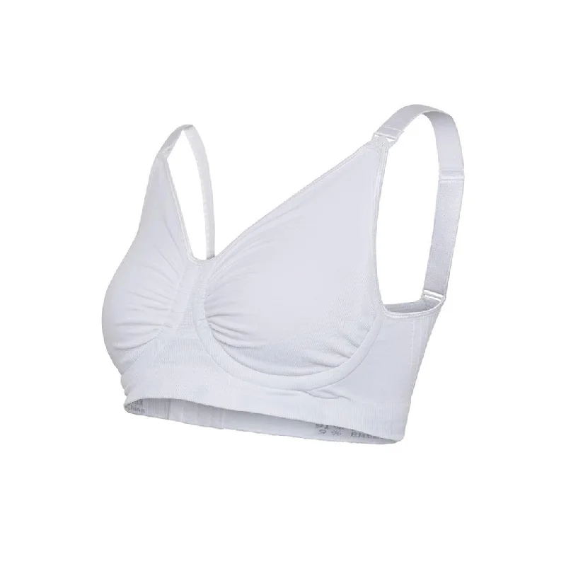 Carriwell Maternity + Nursing Bra with Carri-Gel Support - White Breathable Full Coverage