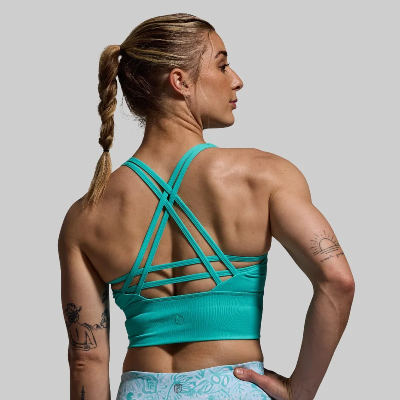 Crossfire Sports Bra (Turquoise) Feminine Lace Bra