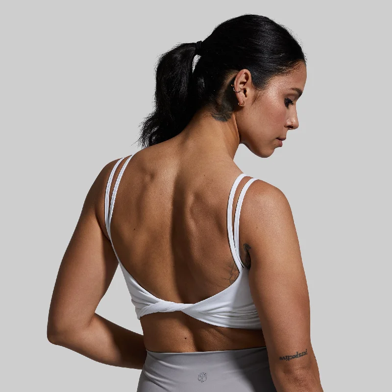 Don't Get It Twisted Sports Bra (White) Lightly Padded Bra