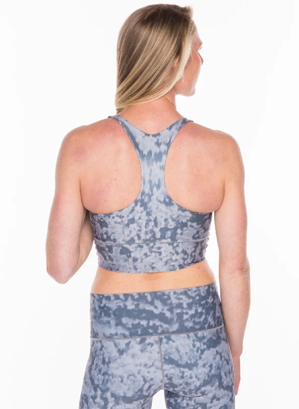 Grey Fog Longline Sports Bra Smooth Stretch Bra