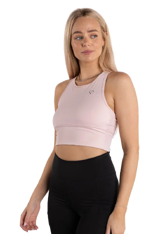 Long Line Sports Bra - Pink Light Seamless Bra