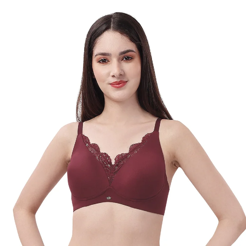 Medium Coverage Non Padded Non Wired Lace Bra FB-706 Seamless Wireless Bra