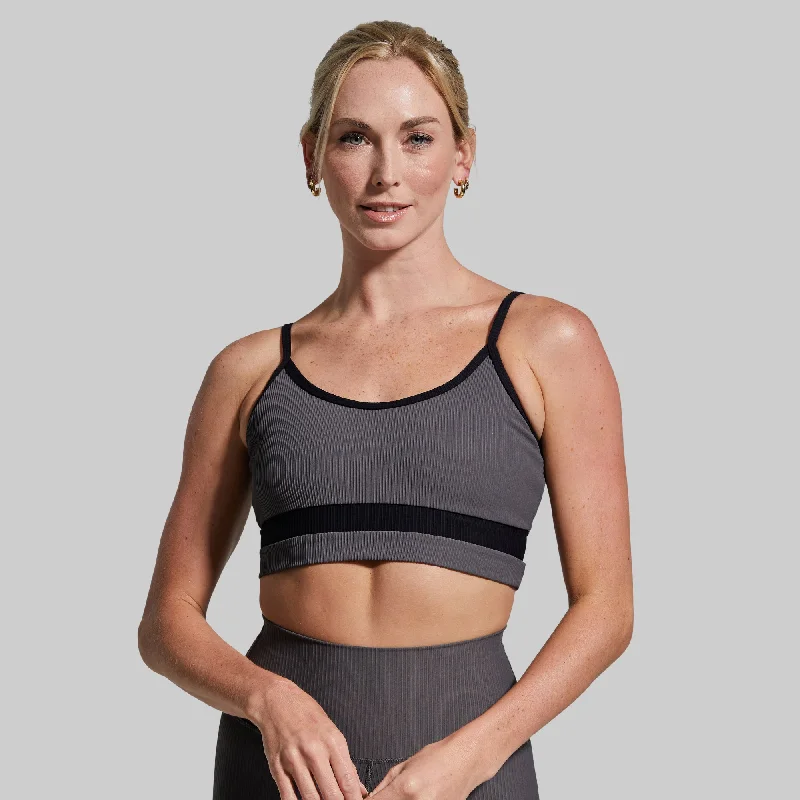 Out of Line Sports Bra (Dark Grey) Minimalist Wireless Bra