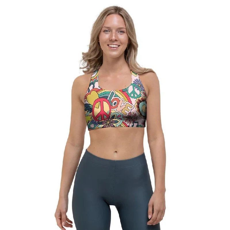 Retro Hippie Sports Bra Seamless Wireless Bra