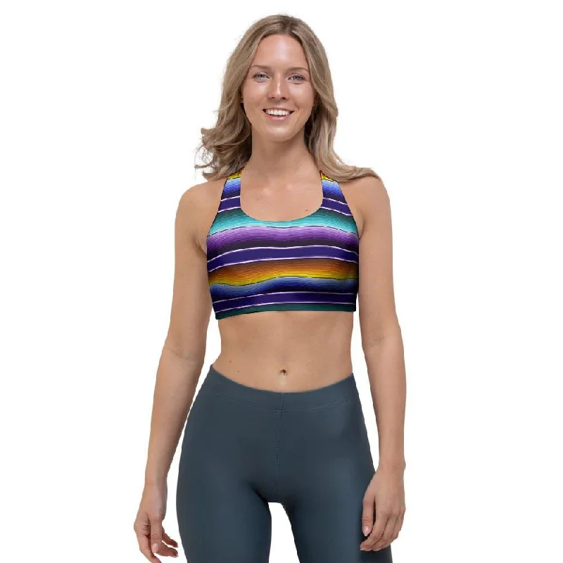 Serape Sports Bra Adjustable Back Bra