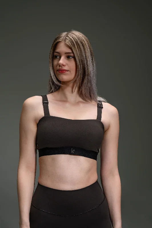 Square Bra I - Espresso Elegant Satin Bralette