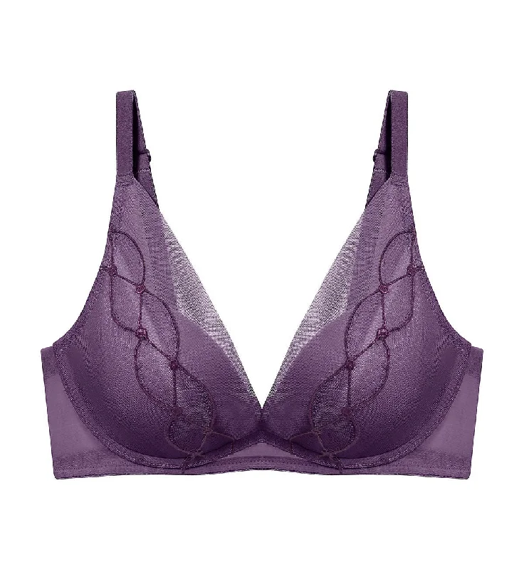 STYLE SEDUCTION NON WIRED PUSH UP DEEP V BRA Elegant Silk Bra