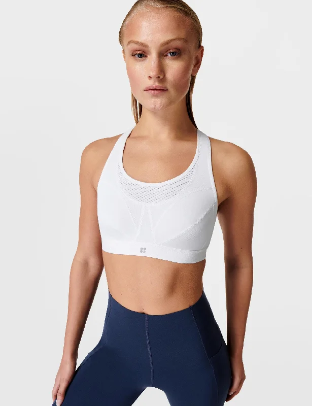 Ultra Running Bra - White High Support Sports Bra