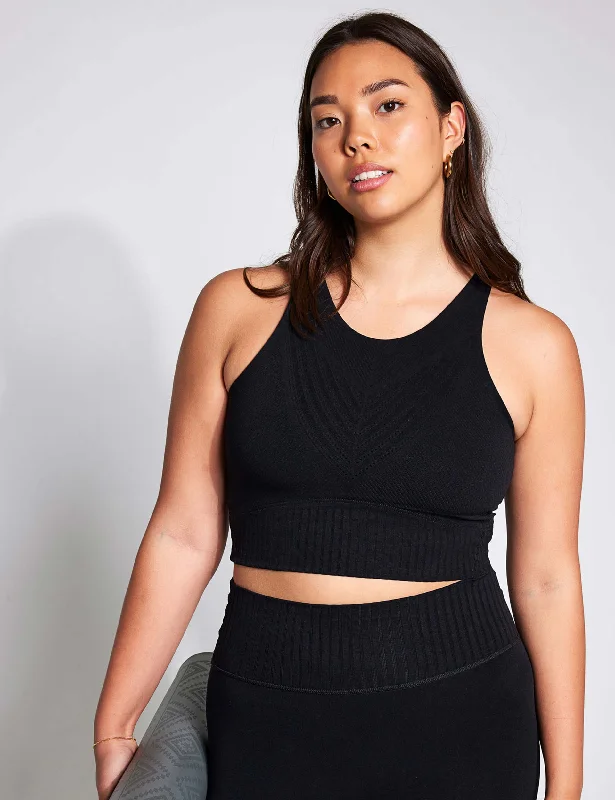 Full Circle Seamless Bra - Black Supportive Sports Bra