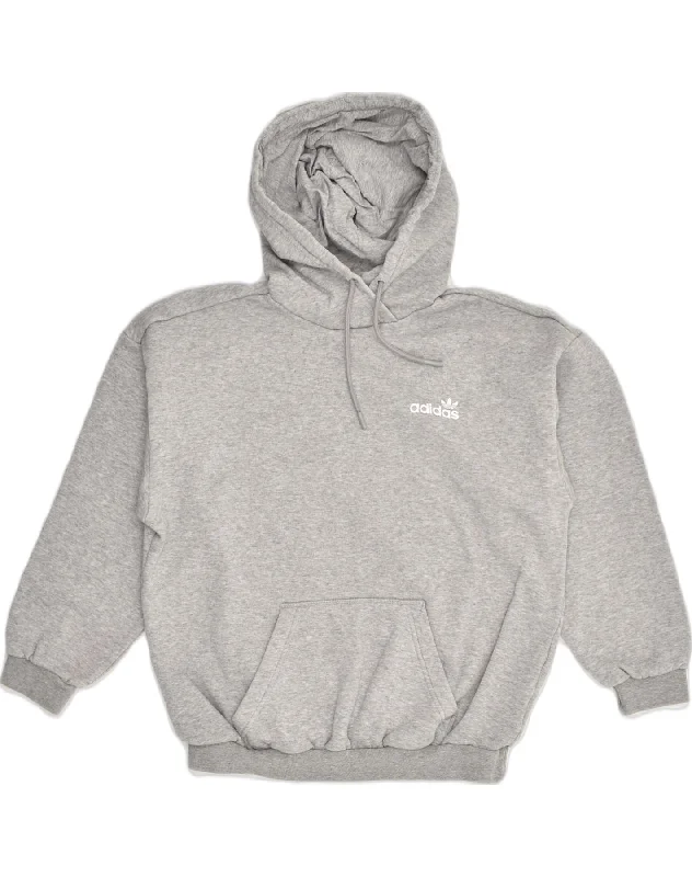 ADIDAS Womens Hoodie Jumper UK 8 Small Grey Cotton Hoodie with Full-Zip Functional Layering ADIDAS Womens Hoodie Jumper UK 8 Small Grey Cotton Hoodie with Full-Zip Functional Layering