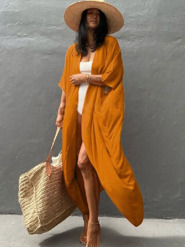 yellow beach kimono