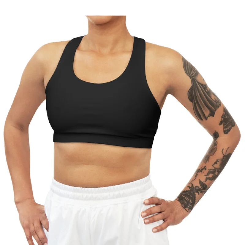 Black Seamless Sports Bra Breathable Sports Bra