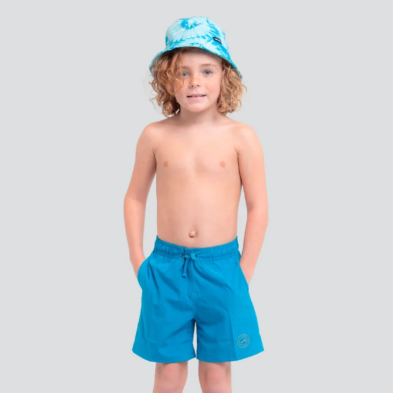 Boys' 4-Way Stretch Volley Swim Shorts Adjustable Strap Swimsuit