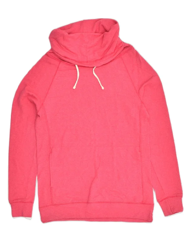 CHAMPION Womens Roll Neck Sweatshirt Jumper UK 12 Medium Pink Cotton Hoodie with Drop Shoulder Relaxed Streetwear CHAMPION Womens Roll Neck Sweatshirt Jumper UK 12 Medium Pink Cotton Hoodie with Drop Shoulder Relaxed Streetwear