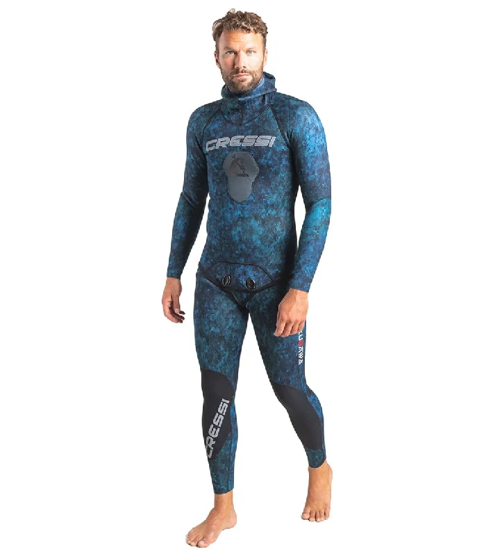 Cressi 3.5mm Tokugawa Open Cell Hooded Two Piece Wetsuit Blue Camo Hoodie with Tied Waist Feminine Flattering Cressi 3.5mm Tokugawa Open Cell Hooded Two Piece Wetsuit Blue Camo Hoodie with Tied Waist Feminine Flattering