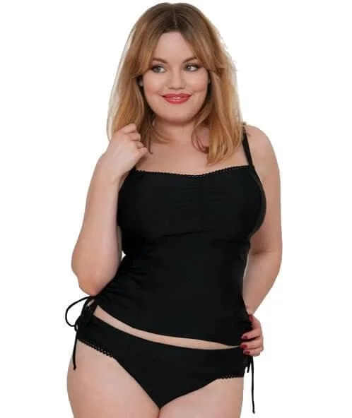 Curvy Kate Jetty Balcony Tankini Top - Black Stylish Cover-Up Set