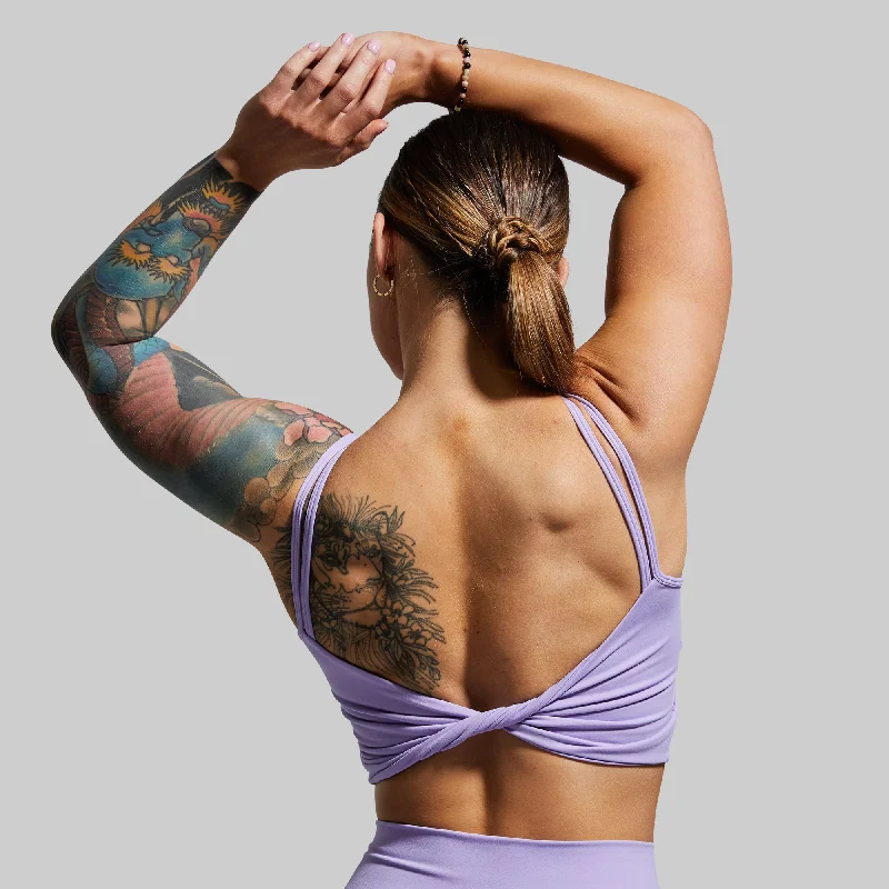 Don't Get It Twisted Sports Bra (Fairytale) Lace-Trimmed Bra