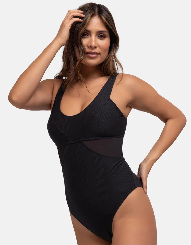 Dorina Saint Tropez Padded Control Swimsuit Black Quick-Dry Tankini