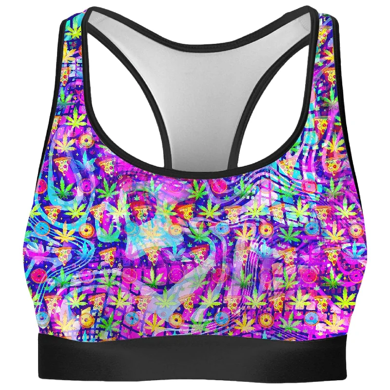 Dreamin Of Munchies Rave Bra Lightweight Cotton Bra