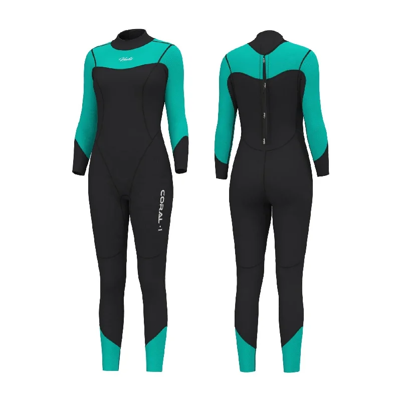 Hevto Women's Ocean Swimmers Wetsuit - Full Length Back Zip Playful Pattern Swimsuit