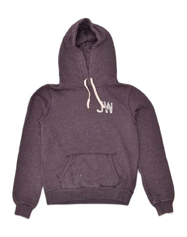 JACK WILLS Womens Graphic Hoodie Jumper UK 12 Medium  Grey Cotton Hoodie with Earth Tones Natural Calm