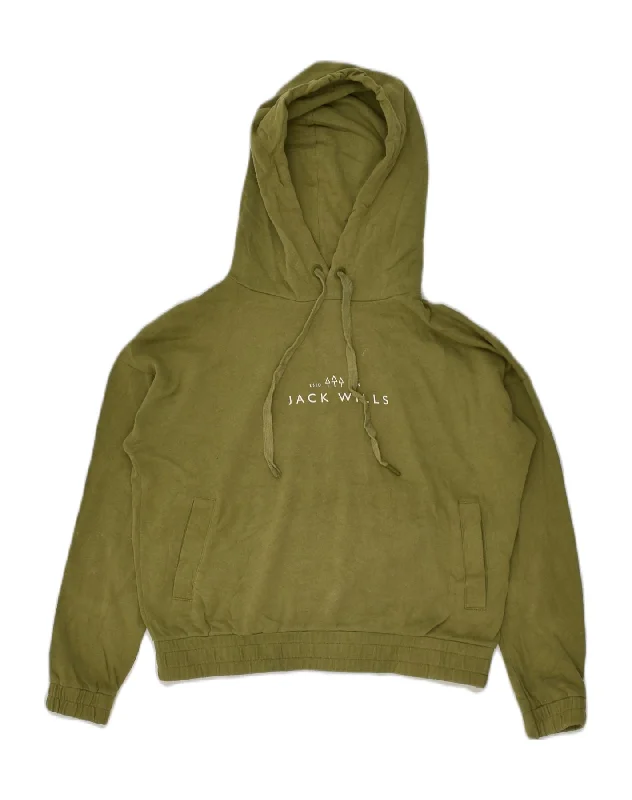 JACK WILLS Womens Oversized Crop Hoodie Jumper UK 6 XS Khaki Cotton Hoodie with Double Zipper Versatile Adjustable JACK WILLS Womens Oversized Crop Hoodie Jumper UK 6 XS Khaki Cotton Hoodie with Double Zipper Versatile Adjustable