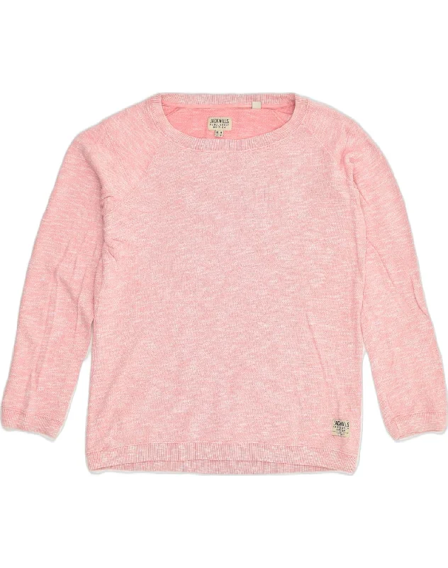 JACK WILLS Womens Sweatshirt Jumper UK 14 Large Pink Cotton Hoodie with Relaxed Fit Easy Casual JACK WILLS Womens Sweatshirt Jumper UK 14 Large Pink Cotton Hoodie with Relaxed Fit Easy Casual