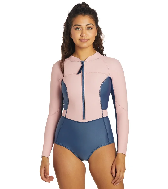 Level Six Women's 1.2mm Neoprene Mystique Front Zip Long Sleeve One Piece Swimsuit Ally Adjustable Swim Top