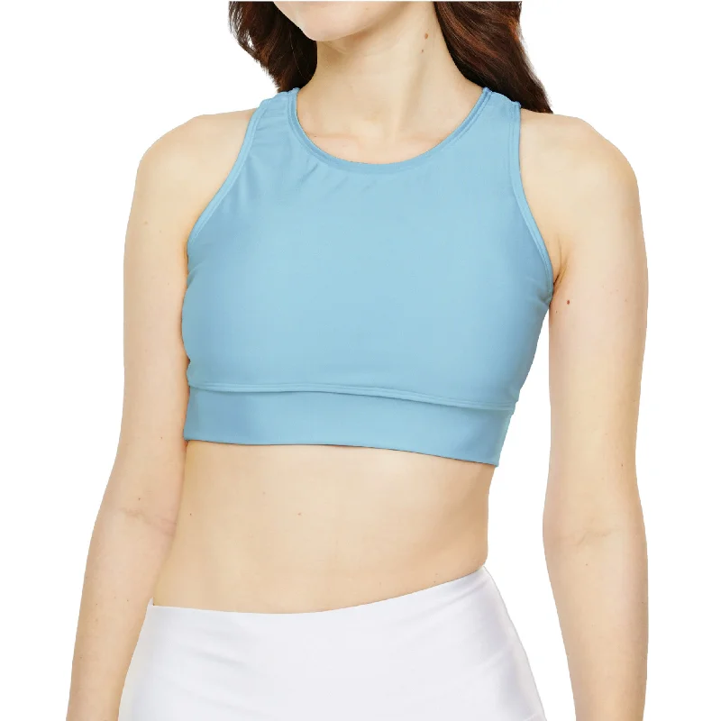 Light Blue Fully Lined, Padded Sports Bra Soft Lace Bra