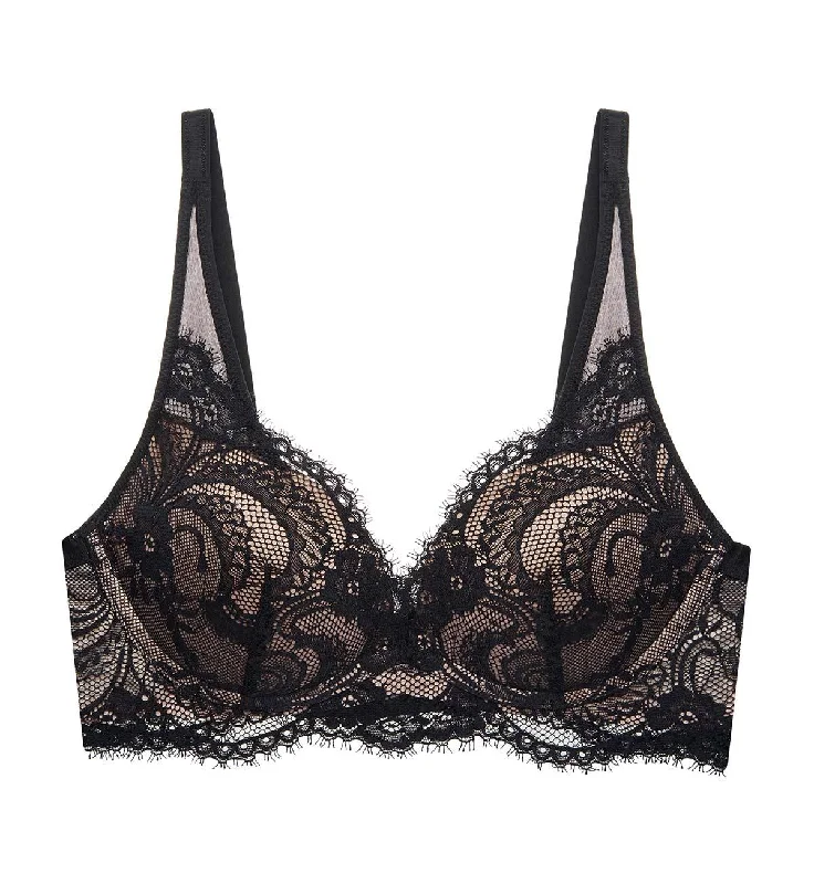 LOVE LACE NON-WIRED PUSH UP BRA Chic Satin Bra