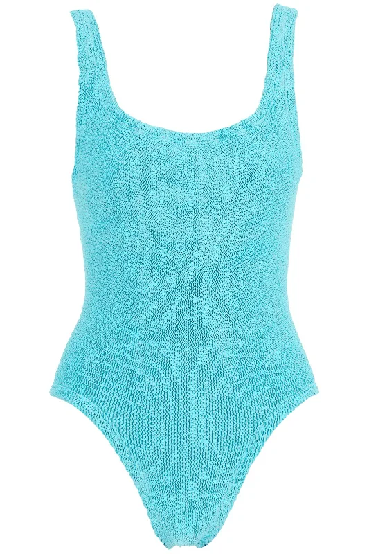 One-piece Square Neck Swims Shiny One-Piece Swimsuit