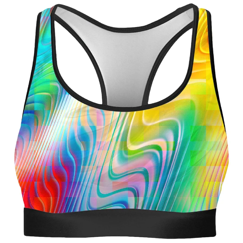 Rainbow Prism Rave Bra Stylish Lace Bralette