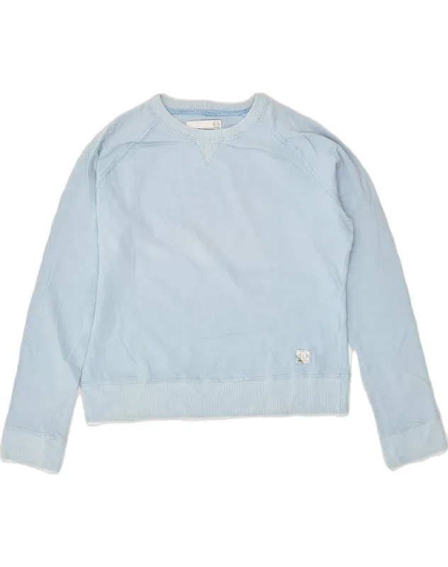 SERGIO TACCHINI Womens Sweatshirt Jumper UK 16 Large Blue Cotton Hoodie with Button Placket Classic Preppy SERGIO TACCHINI Womens Sweatshirt Jumper UK 16 Large Blue Cotton Hoodie with Button Placket Classic Preppy